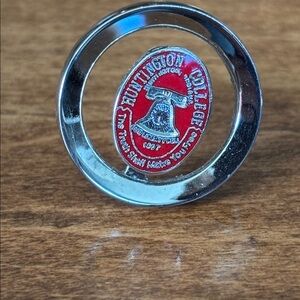 Huntington College Silver tone and Red cufflinks